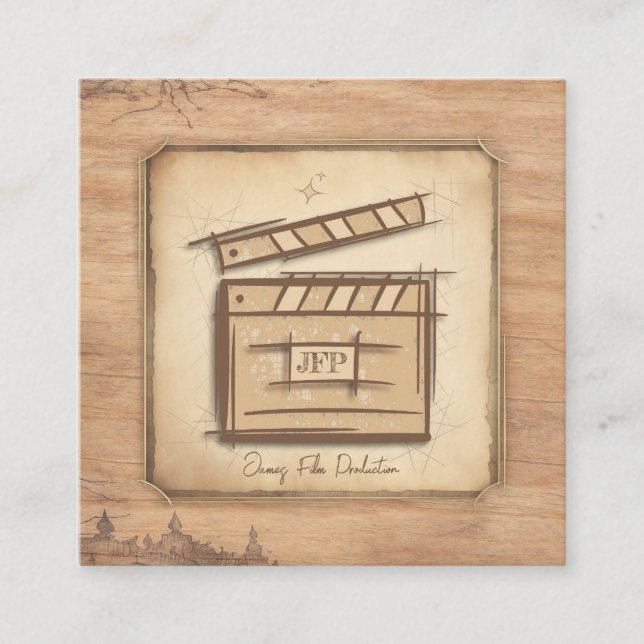 Tarjeta De Visita Cuadrada Cineasta, actor, director de cine, camarógrafo (Anverso)