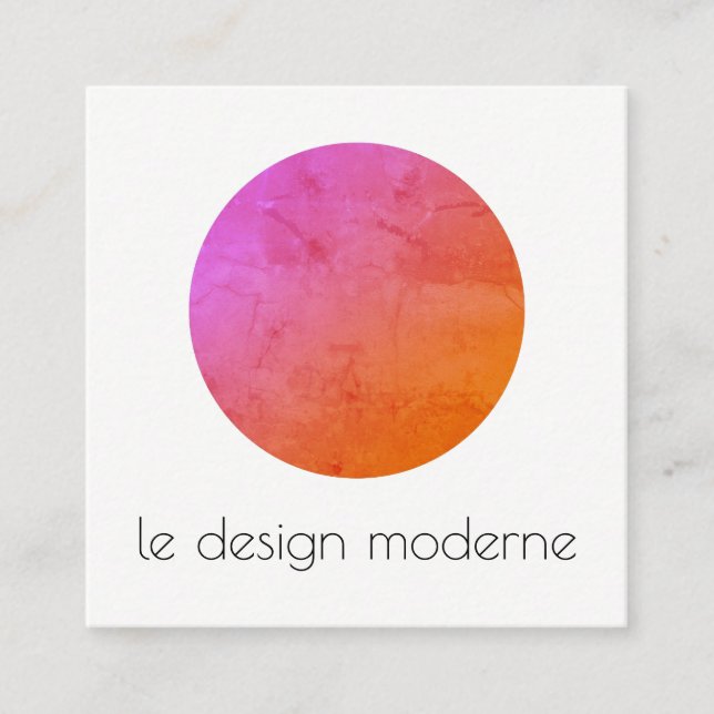 Tarjeta De Visita Cuadrada Círculo Grunge moderno (Anverso)