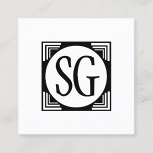 Tarjeta De Visita Cuadrada Círculo - Iniciales
