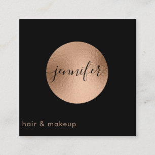 Tarjeta De Visita Cuadrada Círculo profesional minimalista de Relieve metaliz