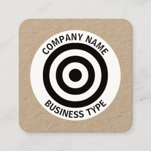 Tarjeta De Visita Cuadrada Círculos Concéntricos - Kraft