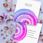 Tarjeta De Visita Cuadrada Círculos de color de agua Resumen púrpura Minimali<br><div class="desc">Cambie el texto,  el tipo de letra y los colores de esta tarjeta de visita de personalizable. Mano pintada por mí usando acuarela. Revisa mi tienda para más diseños de tarjetas de visita!</div>