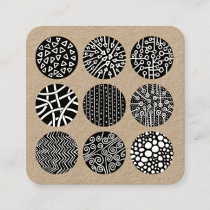 Tarjeta De Visita Cuadrada Círculos decorados