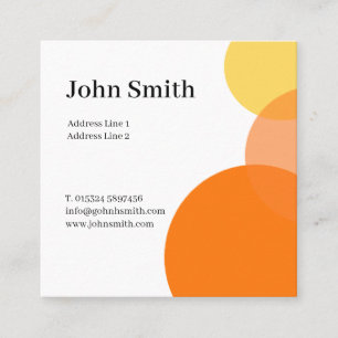 Tarjeta De Visita Cuadrada Círculos Naranjas de colores