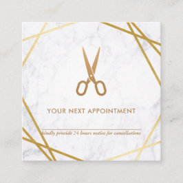 Tarjeta De Visita Cuadrada Cita de mármol del estilista de las tijeras