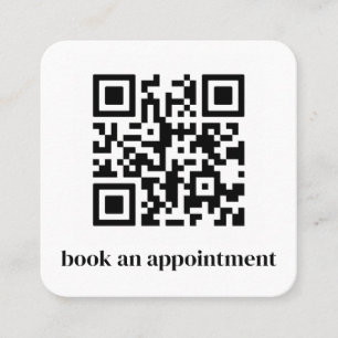 Tarjeta De Visita Cuadrada Cita del libro de código QR minimalista