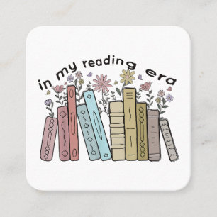 Tarjeta De Visita Cuadrada Cita divertida de lector de libros en mi era de le