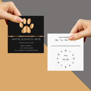 Tarjeta De Visita Cuadrada Cita en la Oficina Veterinaria Estilo Clásico