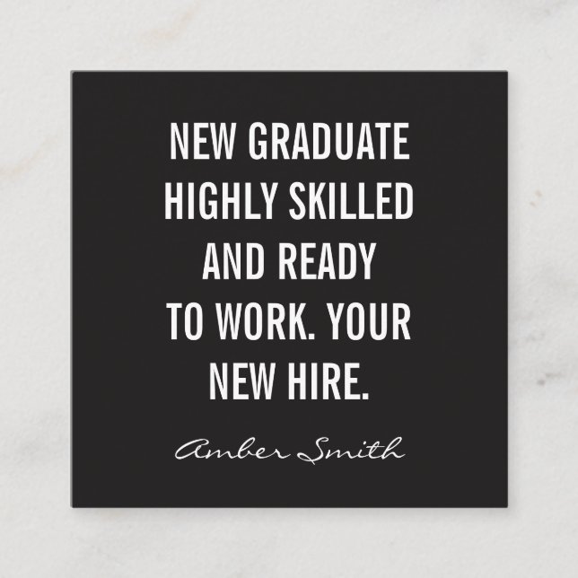 Tarjeta De Visita Cuadrada Cita en negrita (Anverso)