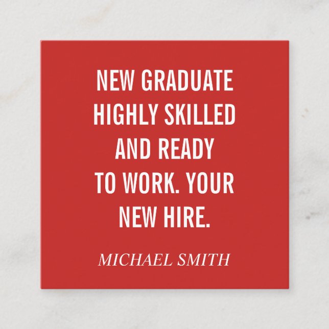 Tarjeta De Visita Cuadrada Cita en negrita (Anverso)