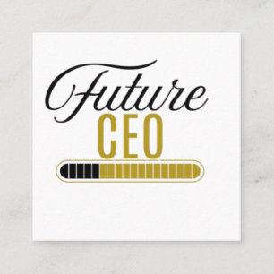 Tarjeta De Visita Cuadrada Cita Motivacional de Futuro CEO en Carga