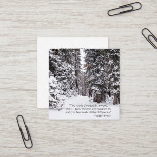 Tarjeta De Visita Cuadrada Cita rústica del bosque del invierno del agente de