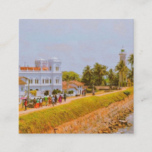 Tarjeta De Visita Cuadrada Ciudad de Galle - Costa Sur de Sri Lanka