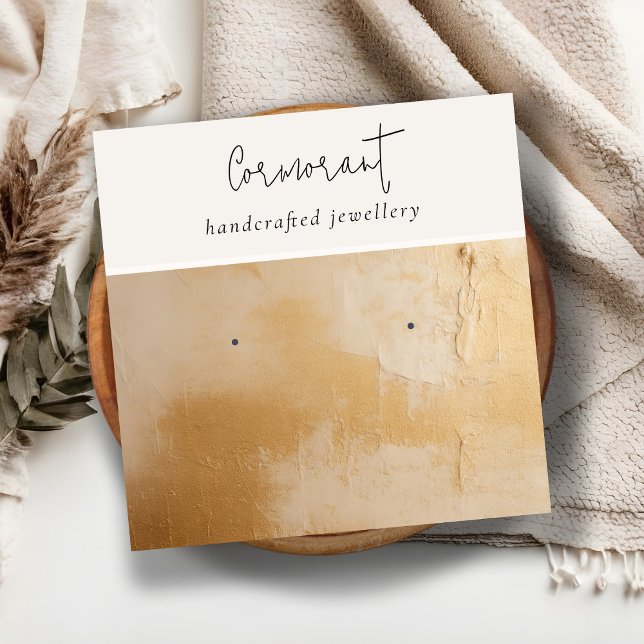 Tarjeta De Visita Cuadrada Clásico Beige Oro Pintado de aceite Textura Holder (Subido por el creador)