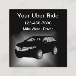 Tarjeta De Visita Cuadrada Clásico Y Guay Uber Driver Ride Hailing