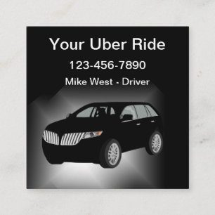 Tarjeta De Visita Cuadrada Classy y Cool Uber Conductor Servicio de Llamada