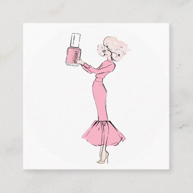 Tarjeta De Visita Cuadrada Clavos (Anverso)