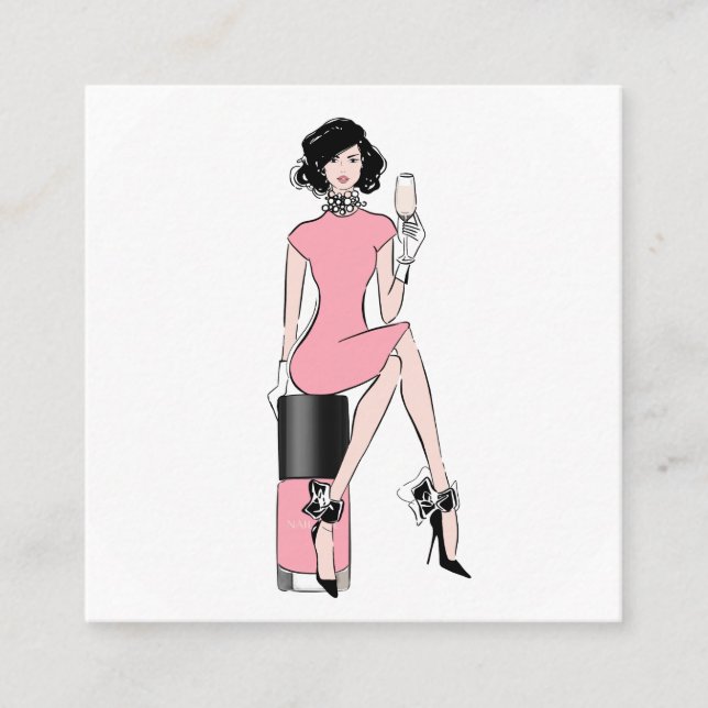 Tarjeta De Visita Cuadrada Clavos (Anverso)