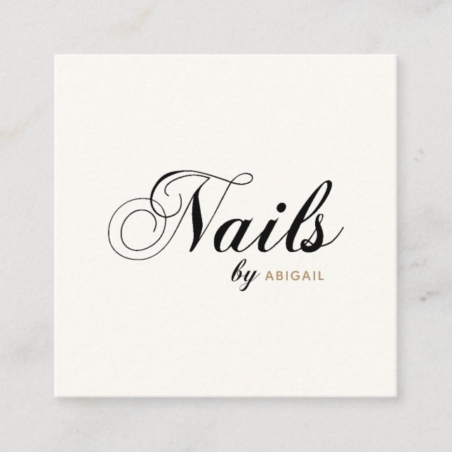 Tarjeta De Visita Cuadrada Clavos Elegantes Por "Nombre" Código QR Medios Soc (Anverso)