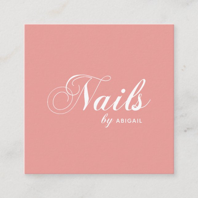 Tarjeta De Visita Cuadrada Clavos modernos de tipografía por "Nombre" Código  (Anverso)