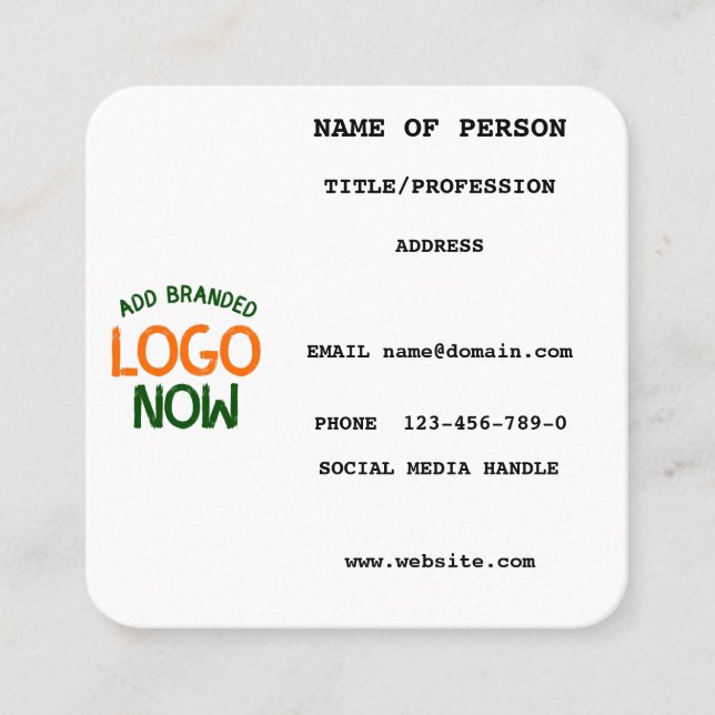 TARJETA DE VISITA CUADRADA CLIENTE SENCILLO Y LIMPIO DE MODA BLANCO (Anverso)