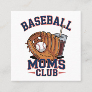 Tarjeta De Visita Cuadrada Club de Mamás de Béisbol Día de la Madre