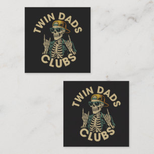 Tarjeta De Visita Cuadrada Club de Papás Gemelos Esqueleto