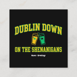 Tarjeta De Visita Cuadrada Club de Patrimonio Dublin Down Vintage Varsity Tré