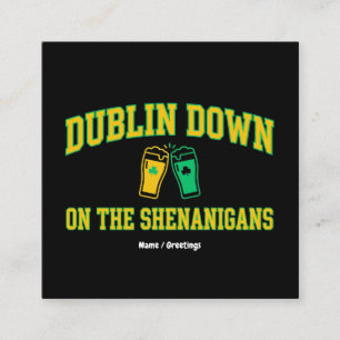 Tarjeta De Visita Cuadrada Club de Patrimonio Dublin Down Vintage Varsity Tré
