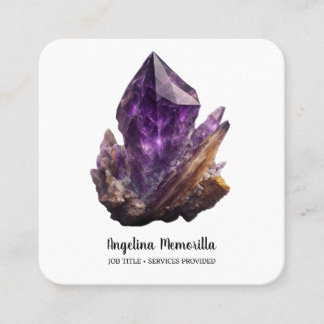 Tarjeta De Visita Cuadrada Clúster Amethyst Crystal