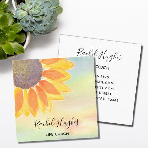 Tarjeta De Visita Cuadrada Coach Life Sunflower Colorful Business Card