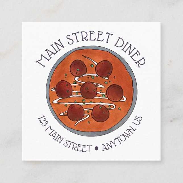 Tarjeta De Visita Cuadrada Cocina india Malai Kofta Vegetariana (Anverso)