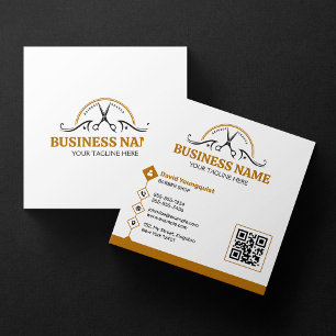 Tarjeta De Visita Cuadrada Cocina minimalista de la peluquería de color blanc