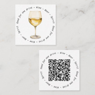 Tarjeta De Visita Cuadrada Codificador corporativo QR Código de bebida de vin