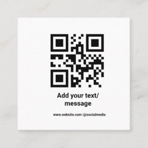 Tarjeta De Visita Cuadrada código de barras personalizado simple agregar su s