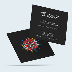 Tarjeta De Visita Cuadrada Código de descuento de logotipo y Personalizado Ne