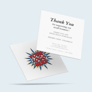 Tarjeta De Visita Cuadrada Código de descuento de logotipo y Personalizado si