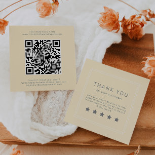Tarjeta De Visita Cuadrada Código QR Amarillo Mantequilla Simple de AVERY Dej