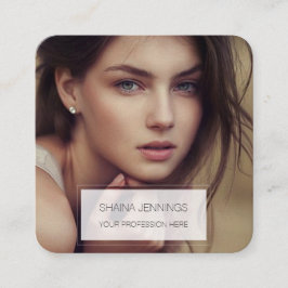 Tarjeta De Visita Cuadrada Código QR Añadir una foto moderna simple