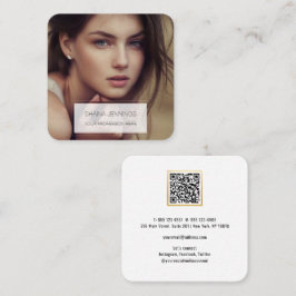 Tarjeta De Visita Cuadrada Código QR Añadir una foto moderna simple