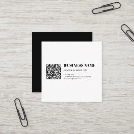 Tarjeta De Visita Cuadrada Código QR comercial y texto retro-moderno editable
