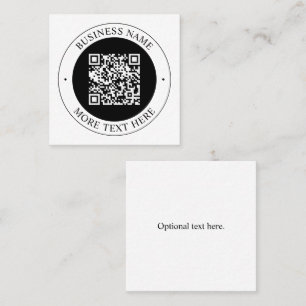 Tarjeta De Visita Cuadrada Código QR con nombre de empresa editable texto cir
