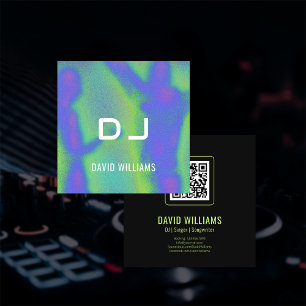 Tarjeta De Visita Cuadrada Código QR de DJs Cantante Compositor Fiesta de Mús