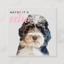 Tarjeta De Visita Cuadrada Código QR de doble foto escaneado personalizado