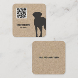 Tarjeta De Visita Cuadrada Código QR de Dog Walker