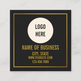 Tarjeta De Visita Cuadrada Código QR de escaneo de sitio web con logotipo neg