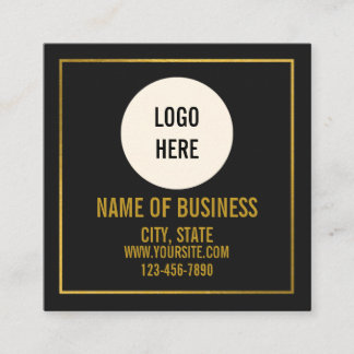 Tarjeta De Visita Cuadrada Código QR de escaneo de sitio web con logotipo neg