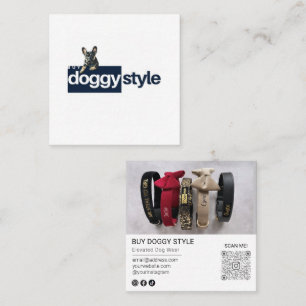 Tarjeta De Visita Cuadrada Código QR de foto de logo moderno Agregar redes so