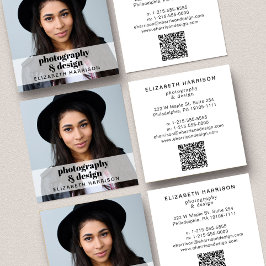 Tarjeta De Visita Cuadrada Código QR de fotografía profesional