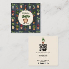 Tarjeta De Visita Cuadrada Código QR de instalación de plantas con protección